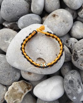 Bracelet perle jaune et noir 18cm