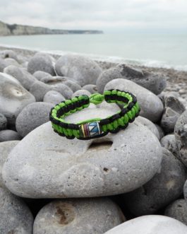 Bracelet perle noir et vert 18cm
