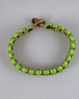 Bracelet bicolore vert et marron 15cm