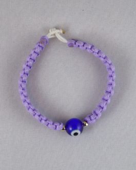 Bracelet violet perle Nazar Boncuk bleue