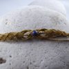 Bracelet fin macramé marron lapis lazuli
