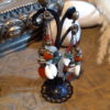 Boucles pendantes agate indienne cauris jaspe rouge